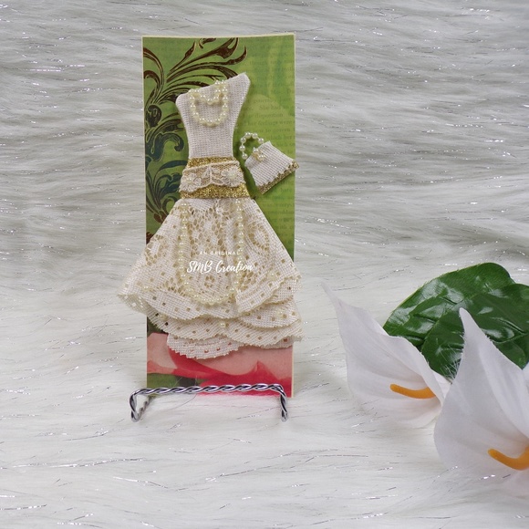 Pearls & Lace Dress Greeting Card - Original - Picture 1 of 3